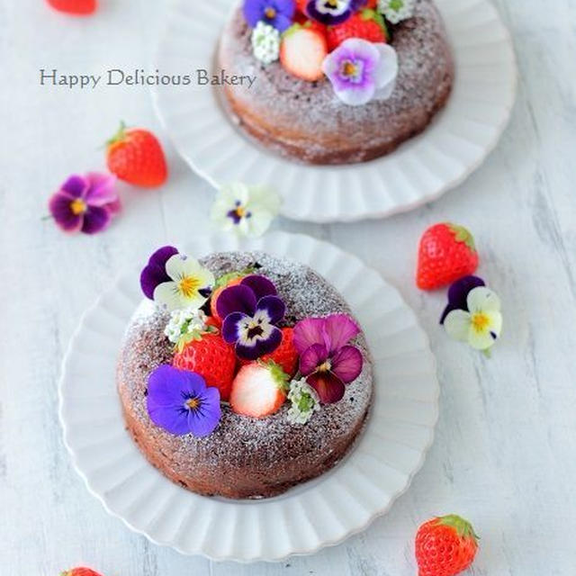 花咲くチョコレートケーキ