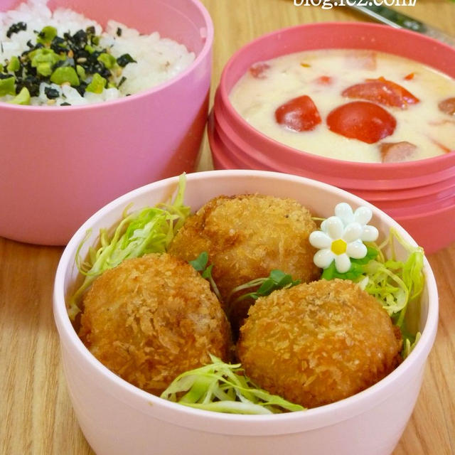 山梨久しぶりの学校・お弁当♪　通学路の雪かきもまだ。。