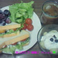 Good－morning Kyonの野菜サンド＆フルーツ野菜盛り～編じゃよ♪