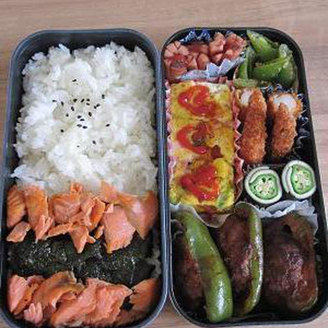 ピーマンの肉詰め弁当。