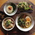 春菊と柚子を味わう食卓: 柚子と春菊入り鶏塩鍋スープと天ぷら