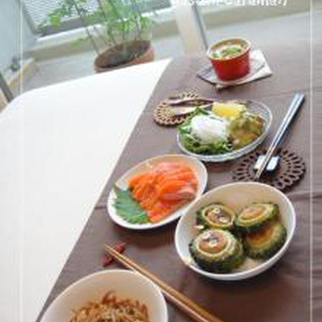 半分ずつくり合いっこの晩ごはん☆