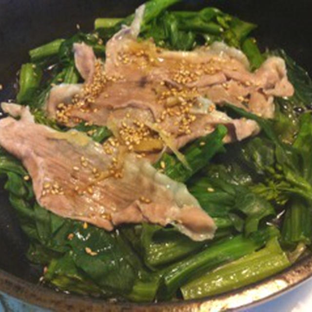 花チンゲン菜と豚肉の蒸焼き By パンボさん レシピブログ 料理ブログのレシピ満載