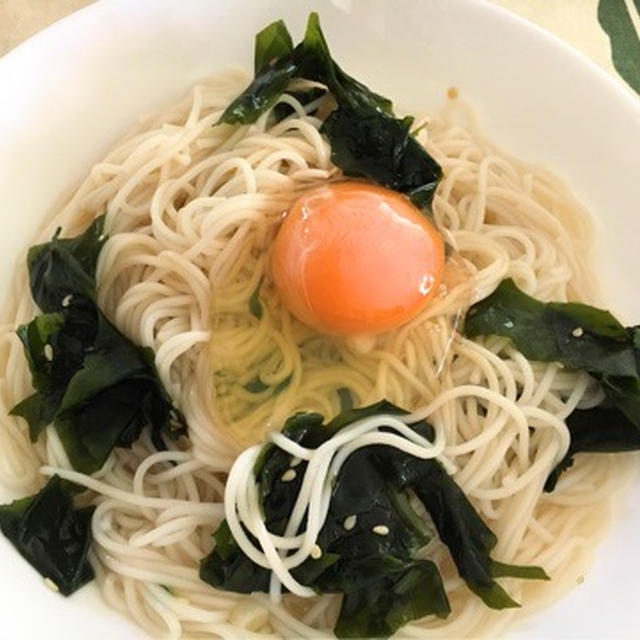 わかめスープで 素麺 ♬