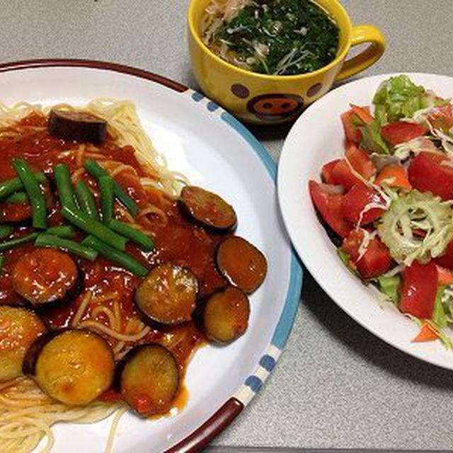 休肝日のスパゲティ。飲みすぎ注意