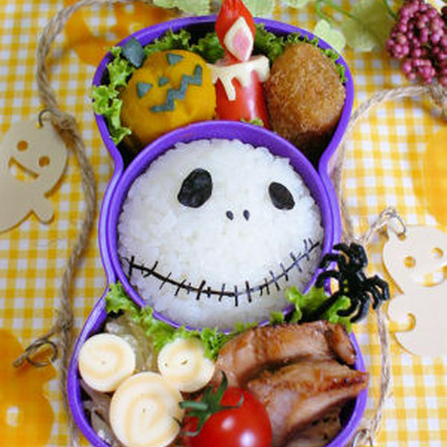 【ハロウィンコラボ弁】ジャック・スケリントンのお弁当