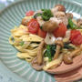 雪降ったけど　関係ないっ　ちょっと春先取りのオウチカフェ　菜の花とホタテのパスタ