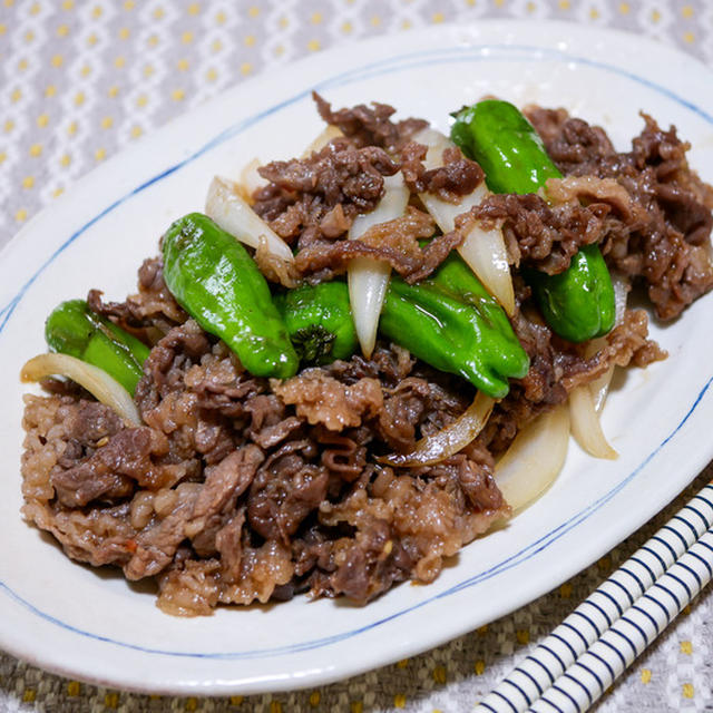 市販のタレにちょい足し「牛肉とシシトウの甘辛ピリッと炒め」&「ふんわりハンバーグと残念なこと」