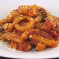 ショ－トパスタのアマトリチャ－ナ風- STROZZAPRETI ALL'AMATRICIANA