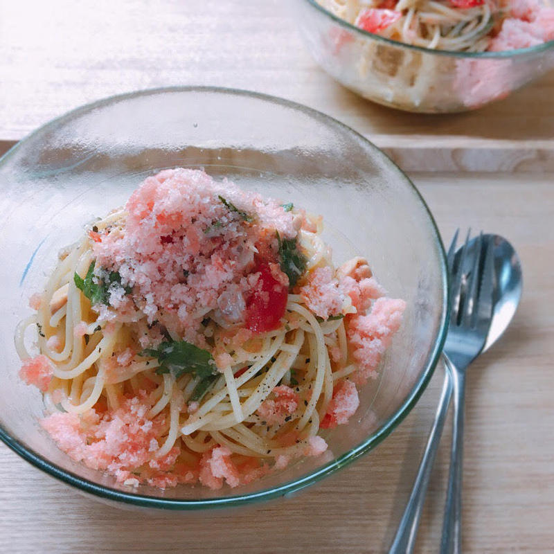 和えるだけで簡単♡冷凍トマトがオシャレ♡ツナとトマトの和風冷製パスタ