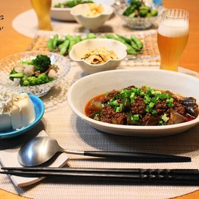 ストウブで『麻婆茄子』の献立。