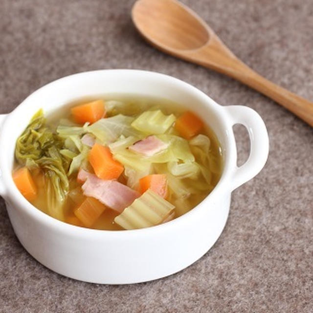 簡単♪キャベツとセロリのカレー風味スープ