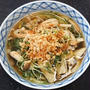 ちくわと水菜とブナシメジと天かすのうどん