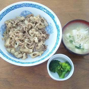 蓮根と牛肉のきんぴら丼✨