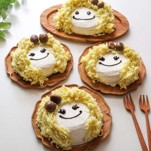旦那の誕生日に作った「さつまいもモンブランケーキ」