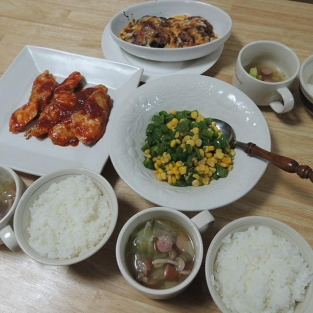 昨夜は茄子のチーズ焼きなど～それと外食！