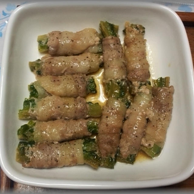 ゴーヤの肉巻き照り焼き風味