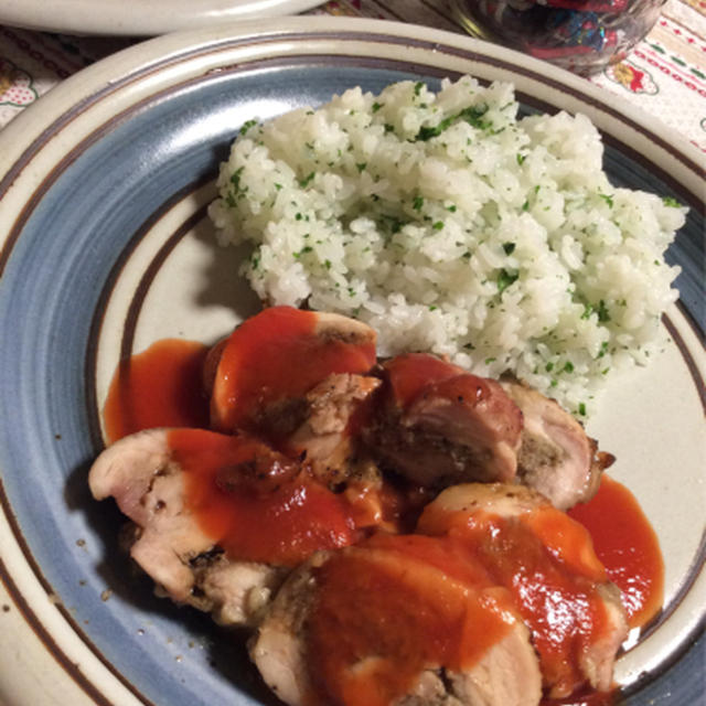急ぎで作るチキンのプレート