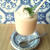 桃缶で、桃と甘酒のプラぺチーノ風