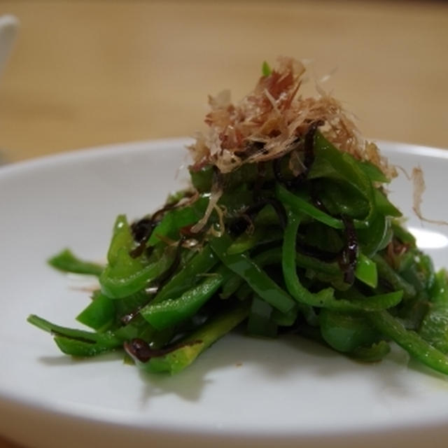 ピーマンの塩昆布焼き☆