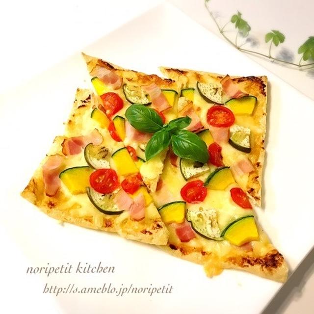 野菜の日♡ と パパッと♪<らくウマ♪おつまみ>野菜たっぷり油揚げピザ