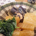 骨まで食べられる秋刀魚と大根の味噌煮