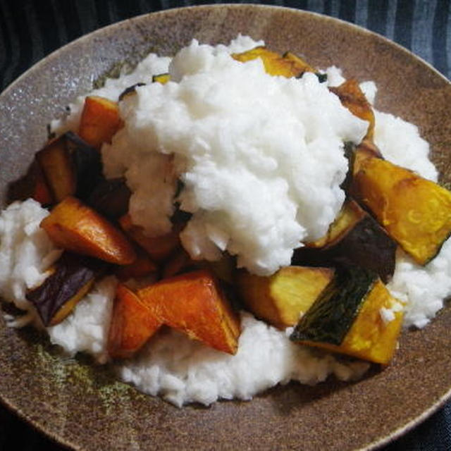 揚げ野菜のとろろおろし・料理レシピ