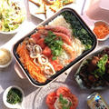 ホットプレートで海鮮ビビンバと韓国ディナー