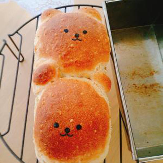 子ぐまちゃんミニ食パン♪たまご焼きサンド・はちみつバタートースト♪