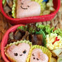 バレンタイン弁当、ハートラッピングおむすび