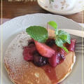 今朝のホットケーキのレシピです
