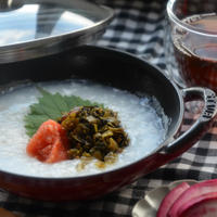 肌寒い朝に！明太高菜のおかゆで朝ごはん