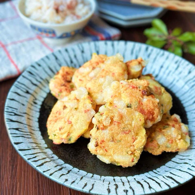 おやつにもぴったり☆豆腐とカニカマのモチモチ餅お焼き