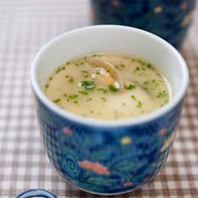 アサリの茶碗蒸し　アンチョビあん