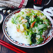 野菜がもりもり食べれる❤️熱々とろ～り♪白菜とかにかまだけの中華あんかけ丼❤️