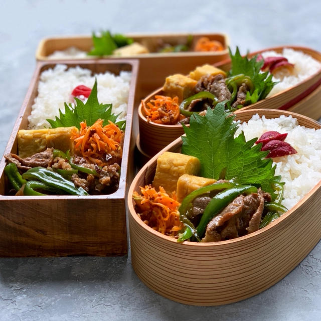 牛肉とピーマンの細切り炒め弁当！