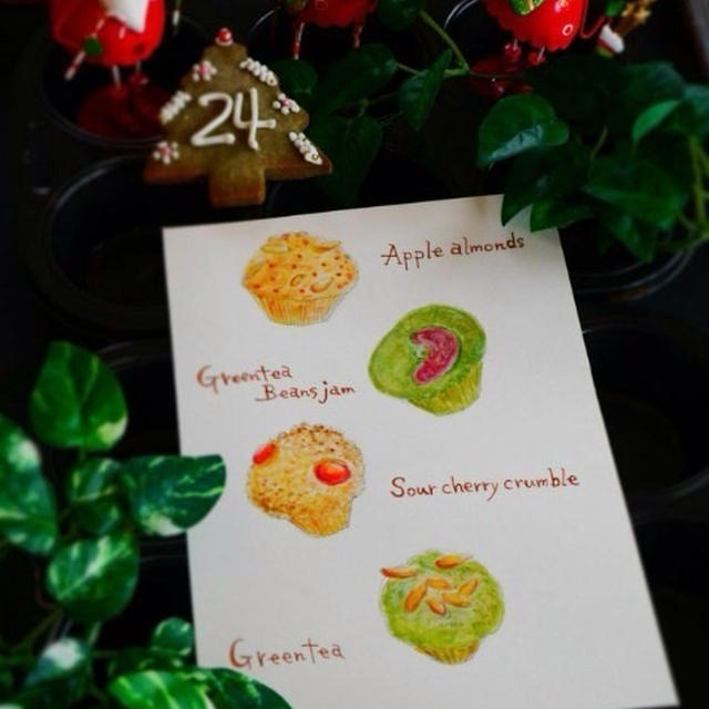 2014＊Xmas　Advent calendar＊Dec.24＊うちのマフィン4種