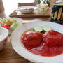 トマト煮込みハンバーグ、昨日の昼ごはん#本日のおうちごはん