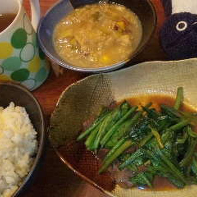 ほうれん草と牛肉の炒め物