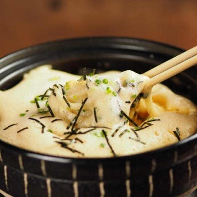 ふわふわ鍋焼きうどん　、　メレンゲ入りの鍋焼きうどん