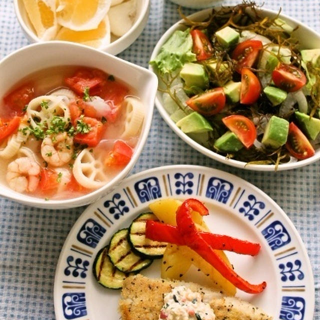 白身魚のハーブパン粉焼き　タルタルソース