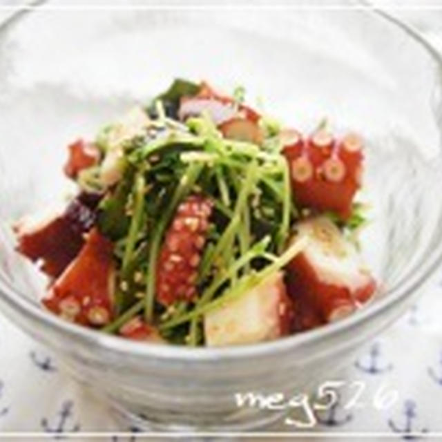 《半夏生に》蛸と豆苗の中華風胡麻和え