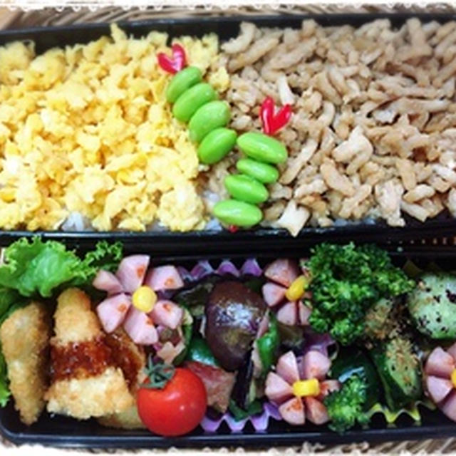 お弁当の彩野菜を植えてみました♪　～高校男子弁当！～