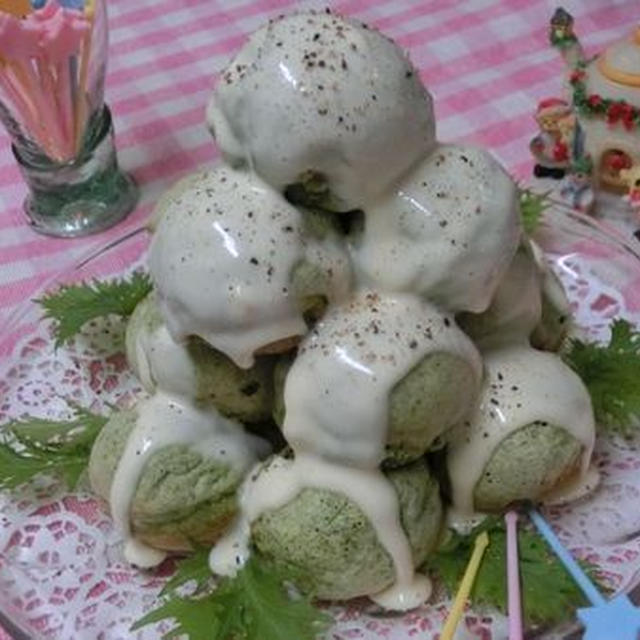 たこ焼き器とレンジで 塩チーズ味のふわふわグリーンボールツリー By 花ぴーさん レシピブログ 料理ブログのレシピ満載