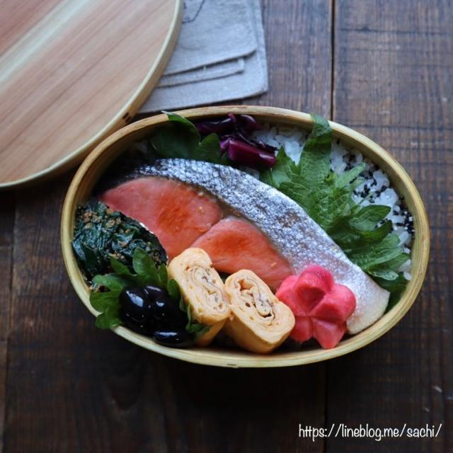 パパの＊鮭弁当♡【#お弁当#鮭#わっぱ弁当】