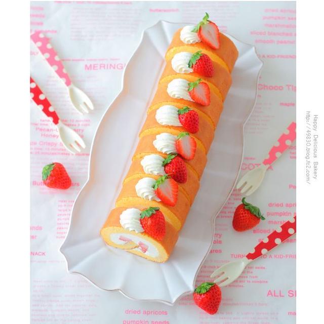いちごのロールケーキ♪