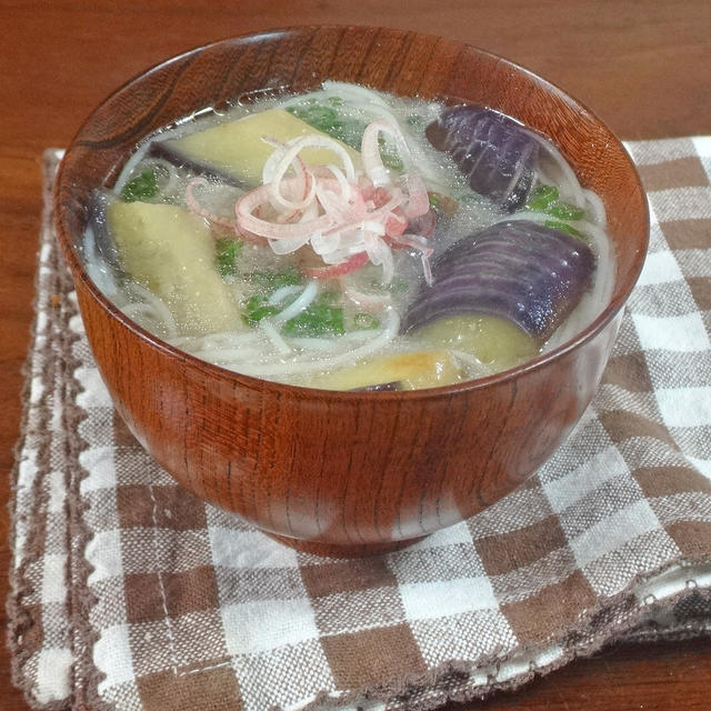 食欲のない朝はこれでｏｋ とろとろ茄子とそうめんの味噌汁 By Koichiさん レシピブログ 料理ブログのレシピ満載