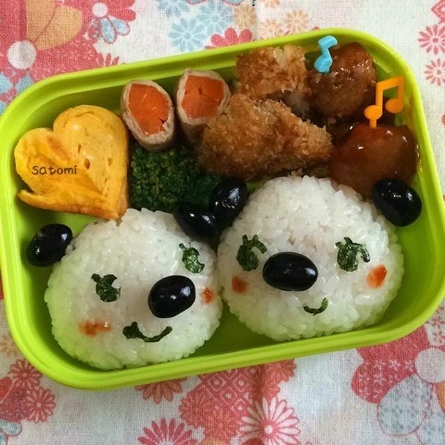 2015/05/07～05/08のお弁当☆　パンダもどきクマ　スヌーピー　キャラ弁♬