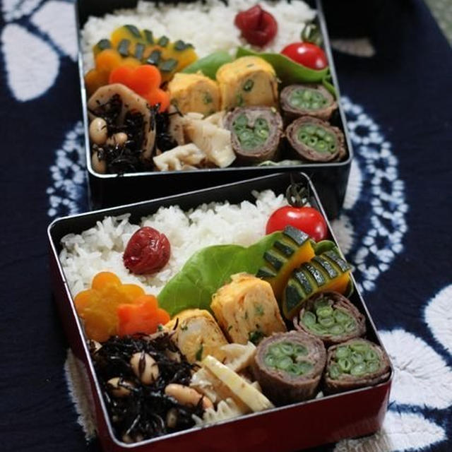 ｲﾝｹﾞﾝ牛肉巻き　☆　野菜の玉手箱、おいしっくす献立♪