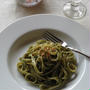 今日はパスタで・・・春菊のジェノベーゼ♪